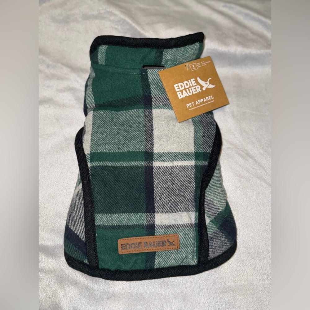 Eddie Bauer Dog Jacket — Green Plaid Pet Apparel